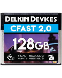 Delkin Devices 128GB CFast 2.0 VPG-130 Memory Card (560MB/s Read 495MB/s Write)