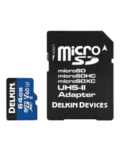 Delkin Devices Prime 64GB UHS-II Class 10 U3 V60 microSDXC Memory Card