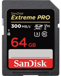 SanDisk Extreme PRO 64GB 300MB/s UHS-II V90 SDXC Memory Card