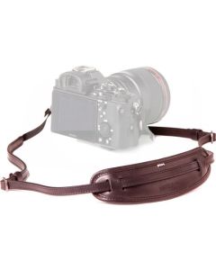 Barber Shop Moustache Luxury Italian Leather Camera Strap - Dark Brown