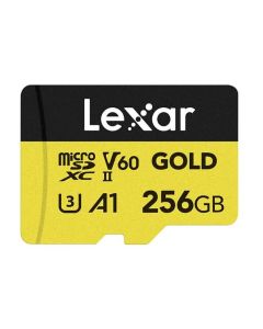 Lexar Professional 256GB GOLD UHS-II Micro SDXC V60 Memory Card