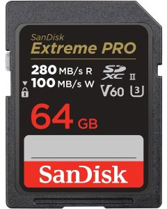 SanDisk Extreme PRO 64GB 280MB/s UHS-II V60 SDXC Memory Card