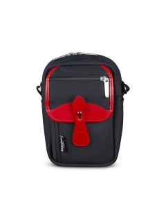 Billingham Airline Stowaway Camera Shoulder Bag - Black FibreNyte / Red