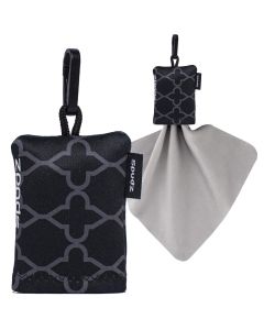 Spudz 6x6 Classic Lens Cloth In Pouch - Black Geometric