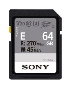 Sony 64GB E-Series UHS-II U3 V30 SDXC Memory Card - Read 270MB/s Write 45MB/s