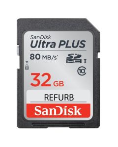 SanDisk Ultra Plus SDHC 32GB 80MB/S Class 10 UHS-I V10 (Refurbished)