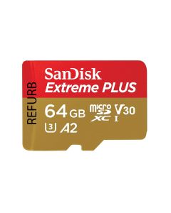 SanDisk Extreme Plus microSDXC 64GB UHS-1 U3 V30 A2 (Refurbished)