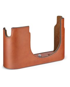Leica Leather Half Case for Q3 - Cognac Brown