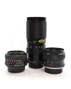 USED Minolta 35mm / 50mm / 100-200mm Lens Bundle Kit MD Mount 