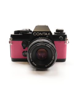 USED Contax 139 Quartz 35mm Film Camera Yashica 50mm F/1.9 Hot Pink