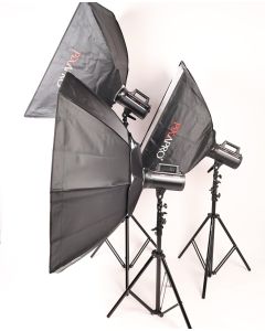 USED Pixapro LUMI 400II Studio Flash Head Light Photography Triple Kit