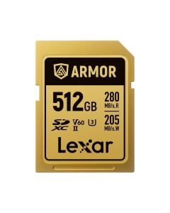 Lexar ARMOR 512GB SDXC Pro Gold Stainless Steel UHS-II V60 IP68 280MB/s Card
