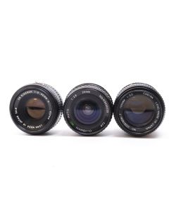 USED Pentax PK Mount x3 Lens Set Bundle 24mm 50mm 135mm