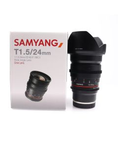 USED Samyang 24mm T1.5 ED AS UMC II Cine Lens For Sony FE Fit