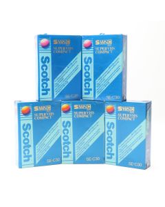 USED - SCOTCH SE-C30 30 Minute SVHS-C Super VHS 5 Pack Camcorder Tape N.O.S