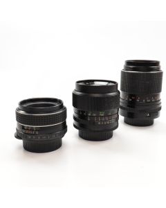 USED M42 Screw Mount Lens Bundle Kit Vivitar 35mm / Takumar 55mm / 135mm Zeiss 