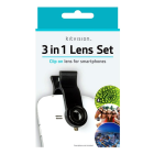 Kitvision 3-in-1 Clip Lens Set for Smartphones (Macro, Fisheye & Wide-Angle)